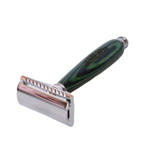 Double Edge Safety Razor - Black & Green Wood