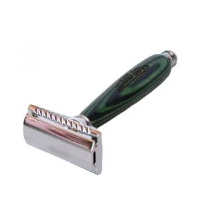 Double Edge Safety Razor - Black & Green Wood