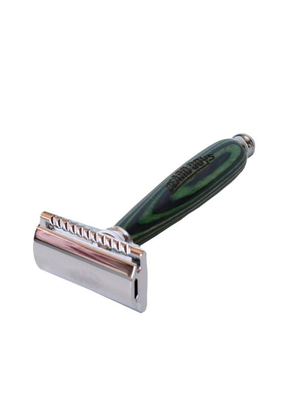 Double Edge Safety Razor - Black & Green Wood