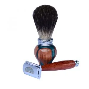 Shaving Kit - Acrylic & Rose Wood