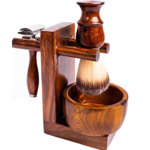 Shaving Kit - 4Pce Wood