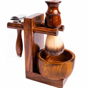 Shaving Kit - 4Pce Wood