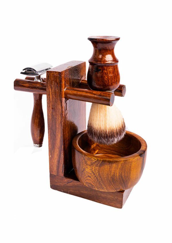 Shaving Kit - 4Pce Wood